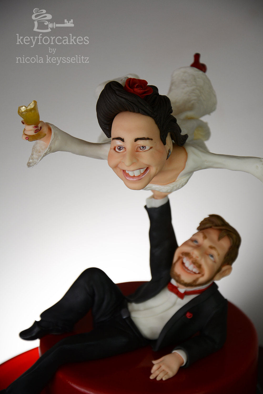 Die fliegende Braut - Tortentopper für Hochzeitstorte